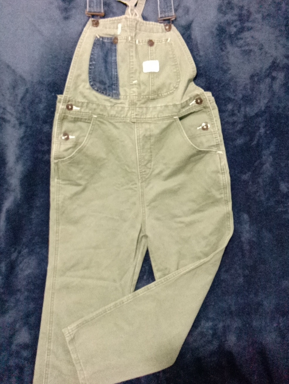 Kids Olive Green Overalls with Adjustable Straps